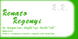 renato regenyi business card